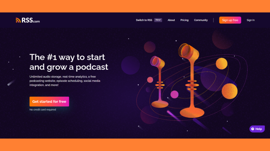 RSS.com podcast hosting platform